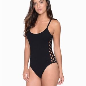 Urban Outfitters Danskin Lace Up My Sides Bodysuit